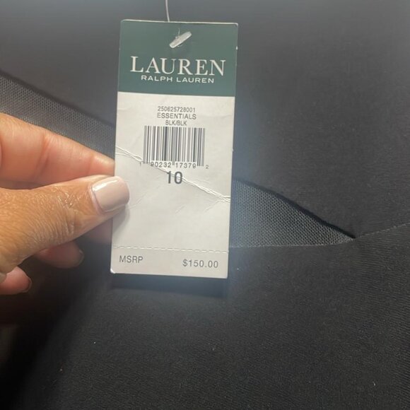 RALPH LAUREN Mesh Inserts Black Long Sleeve Jersey Sheath Dress - Picture 4 of 7